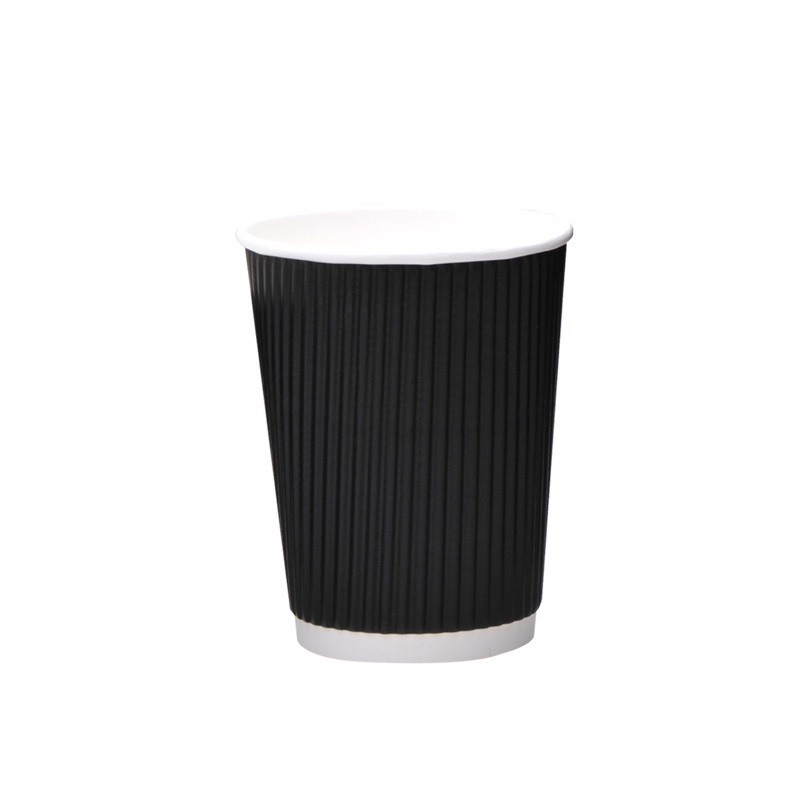 hot coffee cup insulated vertical ripple paper cups, coffee box, disposable glass espresso container