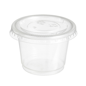 Small Plastic Containers with Lids, Jello Shot Cups, Condiment Cups, 1oz Dipping Sauce & Salad Dressing Container Disposable