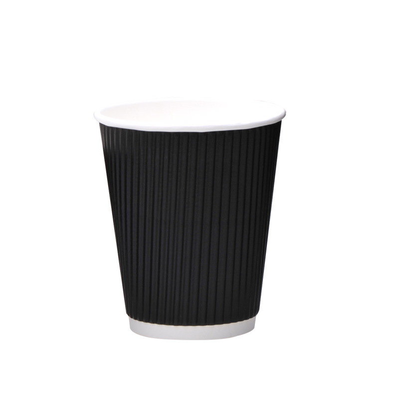 hot coffee cup insulated vertical ripple paper cups, coffee box, disposable glass espresso container