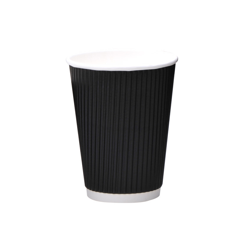 hot coffee cup insulated vertical ripple paper cups, coffee box, disposable glass espresso container