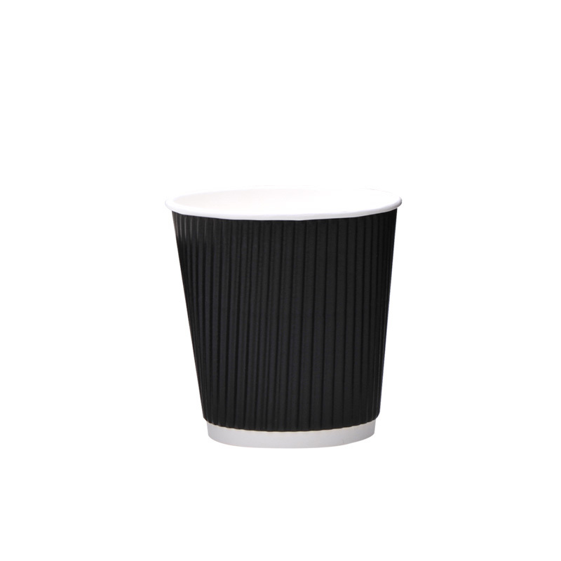 hot coffee cup insulated vertical ripple paper cups, coffee box, disposable glass espresso container