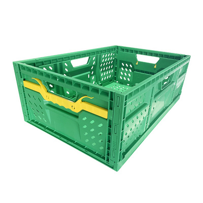 pink folding crate storage box trolley collapsible Vented Foldable Crate for food grade plastic storage