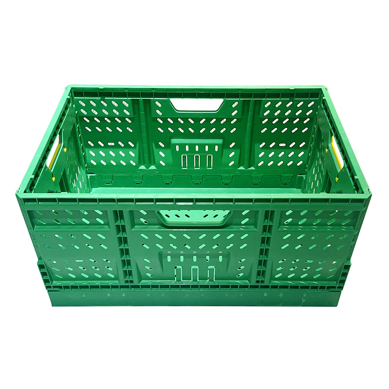 pink folding crate storage box trolley collapsible Vented Foldable Crate for food grade plastic storage