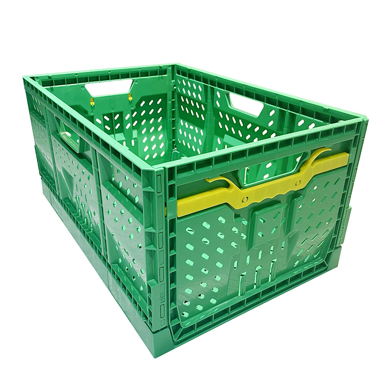 Heavy Duty Mesh Style Agriculture Collapsible Container Folding Storage Box Fruits Vegetable Plastic Foldable Crates