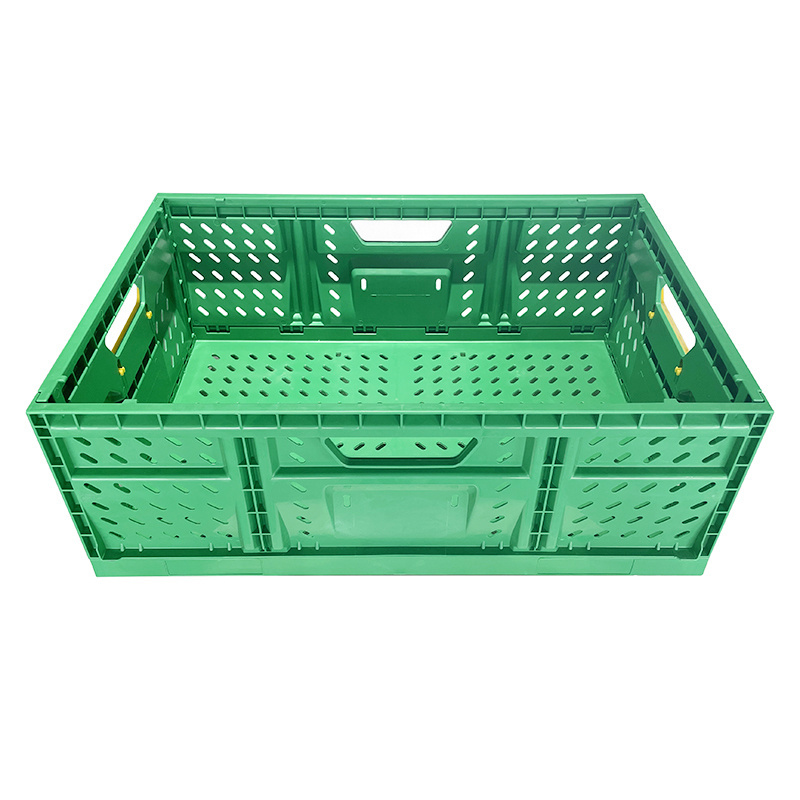 pink folding crate storage box trolley collapsible Vented Foldable Crate for food grade plastic storage