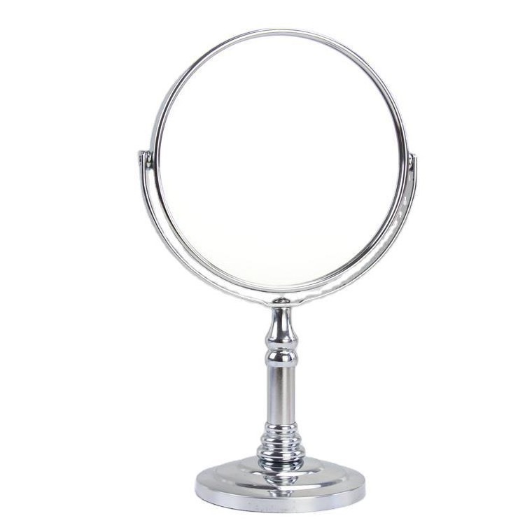 Silver round Double-Sided Magnifying Makeup Vanity Mirror Personalized Features Stylish Desktop Cosmetic Mirror