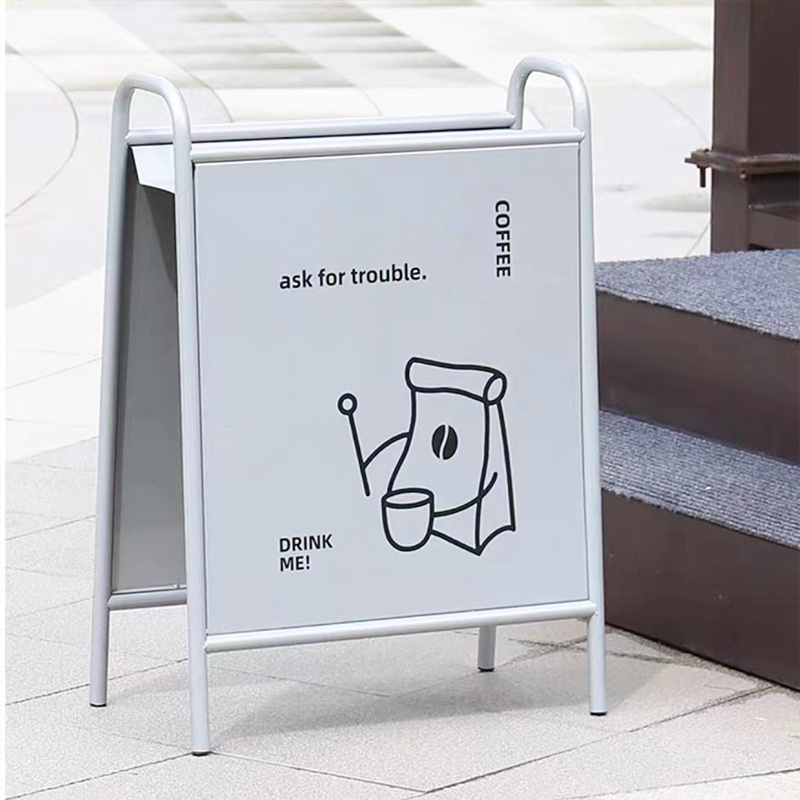 Customized Coffee Shop Sign Outdoor Advertising Board Metal Display Stand