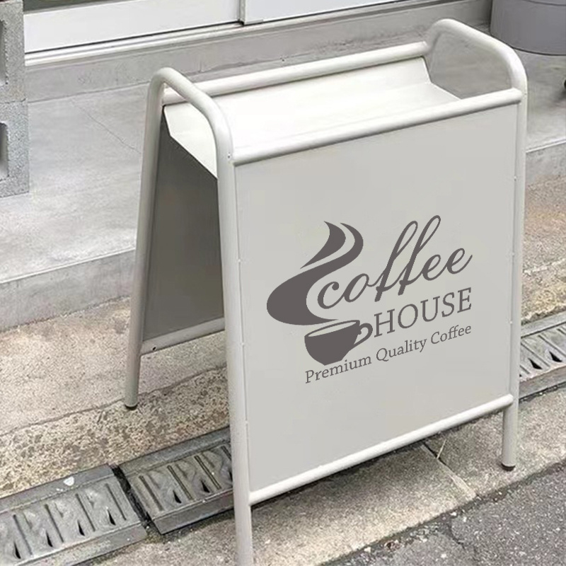 Customized Coffee Shop Sign Outdoor Advertising Board Metal Display Stand