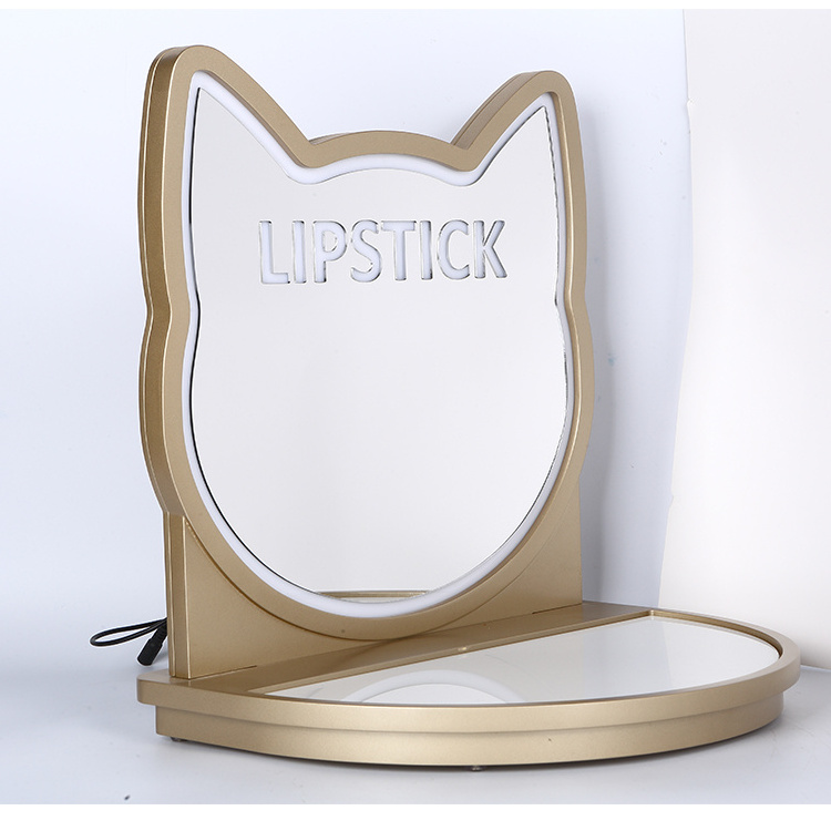 Custom  Cosmetic Acrylic Cylinder Display Stand Lipstick LED Display Lip Gloss Holder With Glass