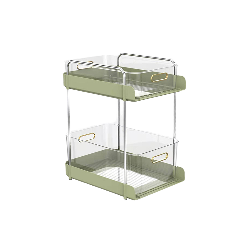 Small Multi-Layer Light Luxury Style Storage Rack with Drawer Storage Box Kitchen and Bathroom Floor Storage Cart