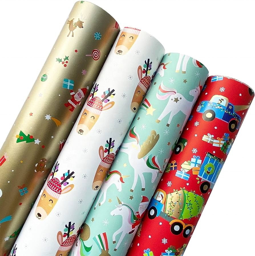 Custom Gift Wrapping Paper Roll Christmas Gift Wrapping Paper For Packaging