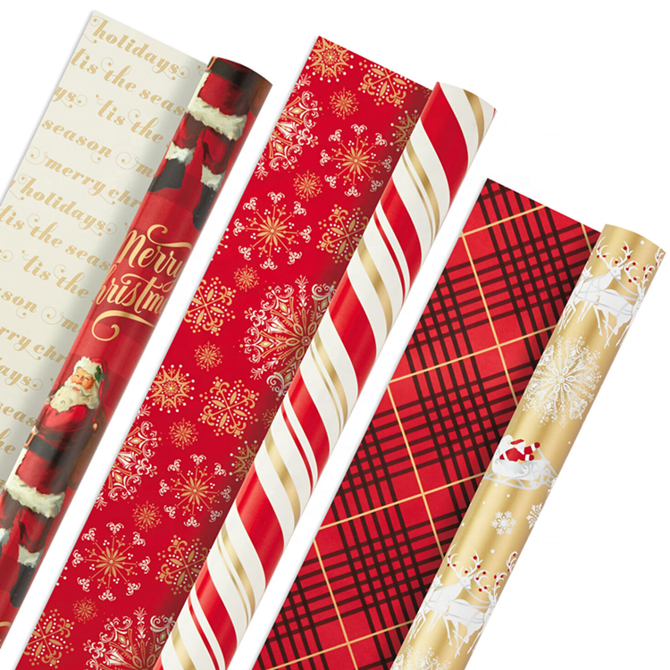 Custom Gift Wrapping Paper Roll Christmas Gift Wrapping Paper For Packaging