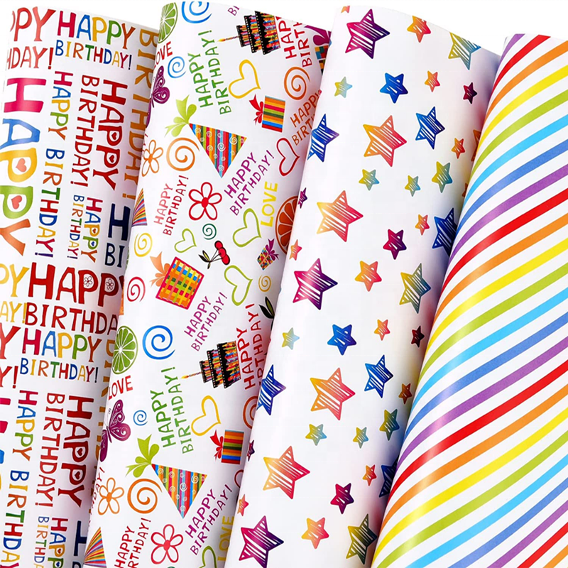 Custom Gift Wrapping Paper Roll Christmas Gift Wrapping Paper For Packaging