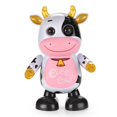 Cute Electrical Dancing Animal Toys Singing Musical Robot Dancing Cow Toy For Kids