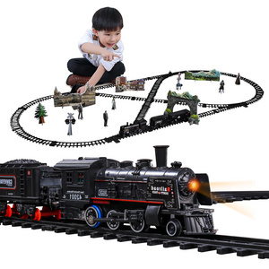 Die cast toy cars electric train track set train toy with Smoke and Tracks light Sounds Slot Car n scale model trains