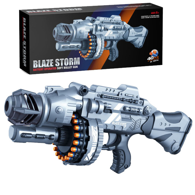 Boys Gun Blaze Storm Foam Soft Plastic Toy B/O Soft Bullet Air Shooting Game Plastic Gun