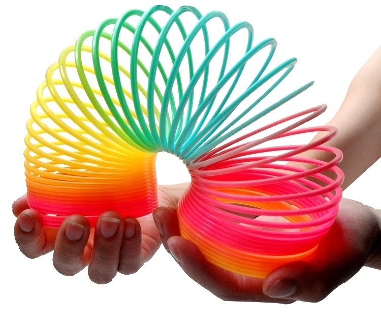 Colorful Funny Circle Jumbo Plastic Magic Rainbow Spring Toy Making