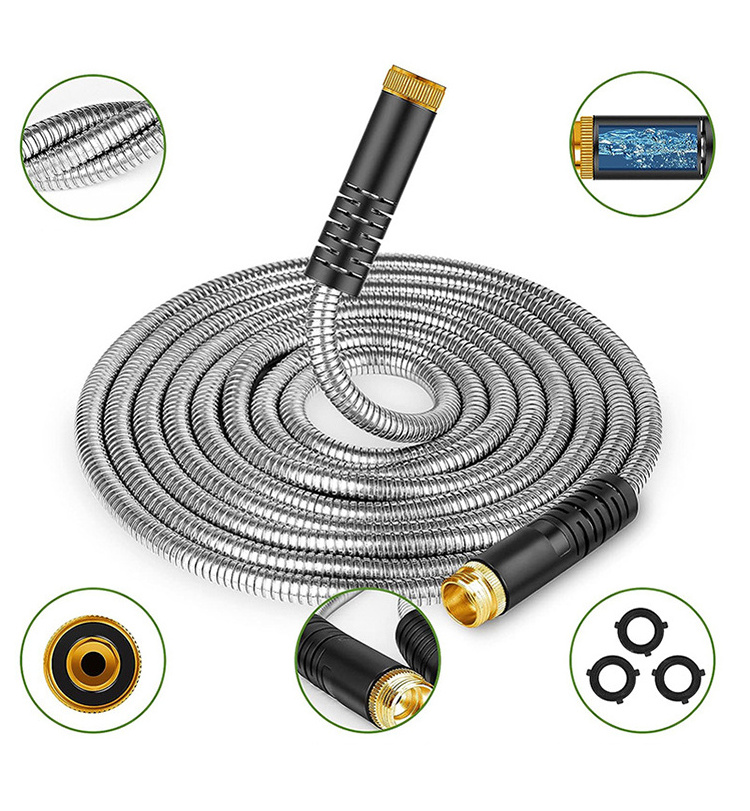 stainless steel metal garden hose 100ft, stainless steel hea garden hose pipe