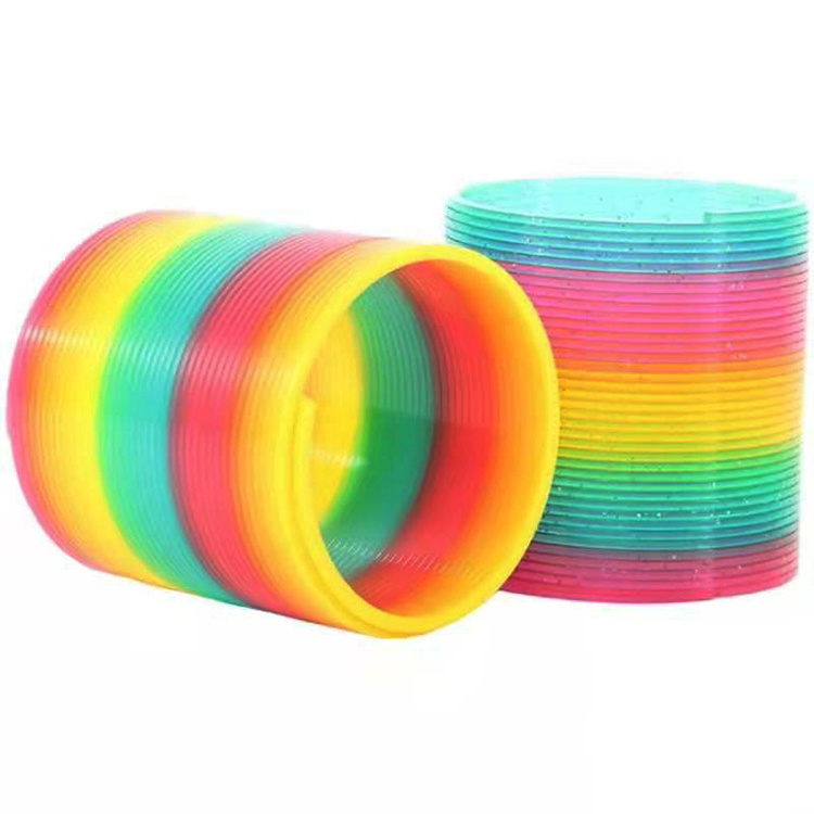 Colorful Funny Circle Jumbo Plastic Magic Rainbow Spring Toy Making