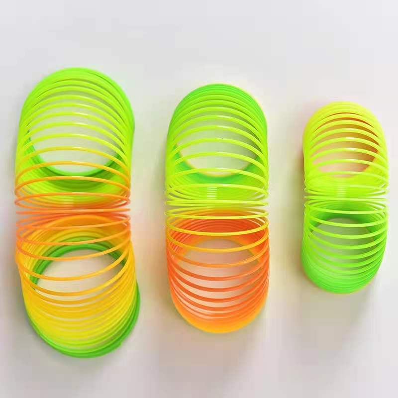 Educational Rainbow Spring Coil Circle Toys Magical Folding Plastic Funny Toys rainbow plastic spring