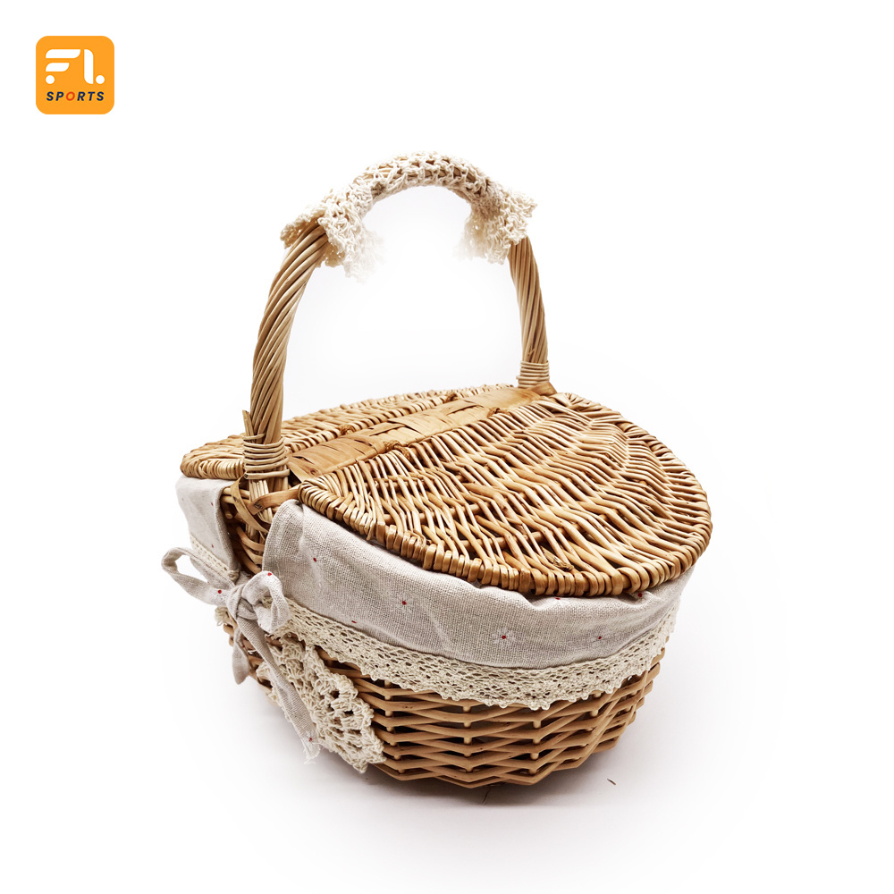 FULI Wholesale cheap large wicker picnic basket with lid for sale