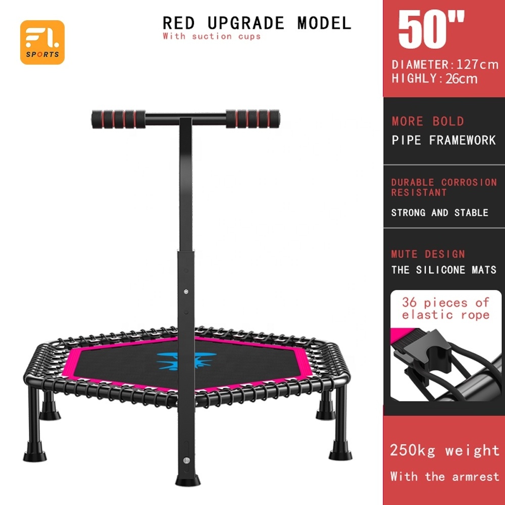 FULI Kids Trampoline Small Trampoline with Adjustable Handrail and Safety Padded Cover