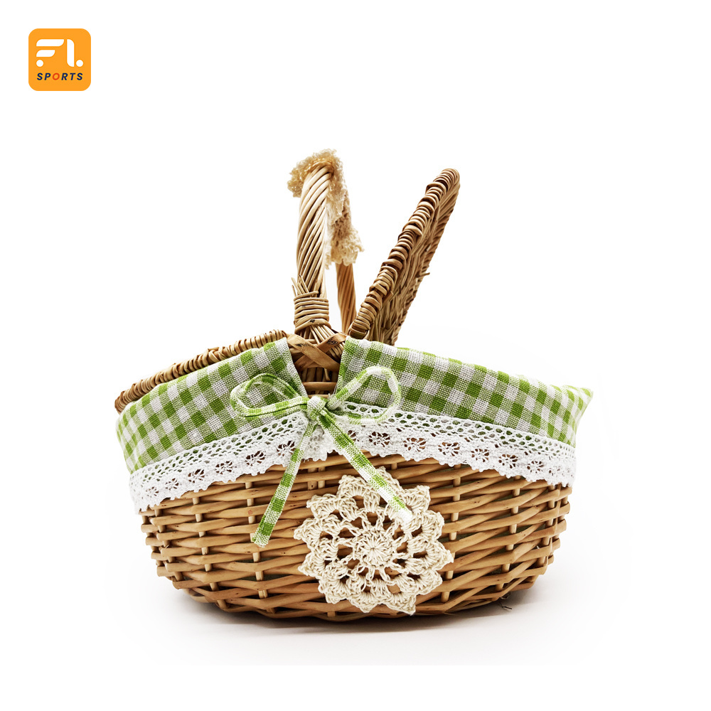 FULI Wholesale cheap large wicker picnic basket with lid for sale