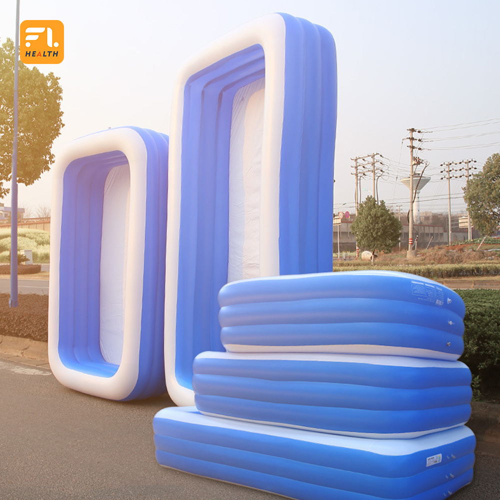 New Family Large Size Paddling Inflatable PVC Swimming Pool Outdoor Automatic Inflatable Tanning Tub Rectangular SPA Water Pool