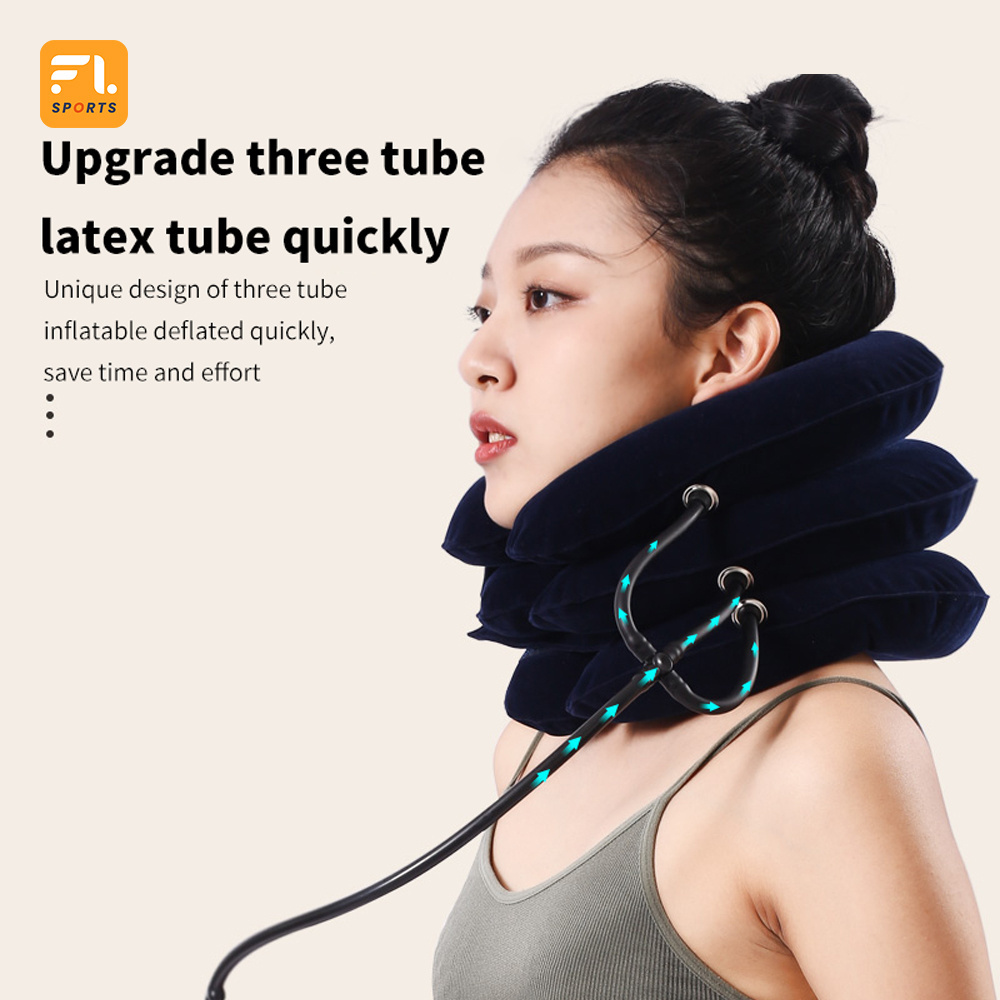 FL 2023 Adjustable Neck support Traction Soft Inflatable Cervical Neck Support Collar Air Cervical Traction Device