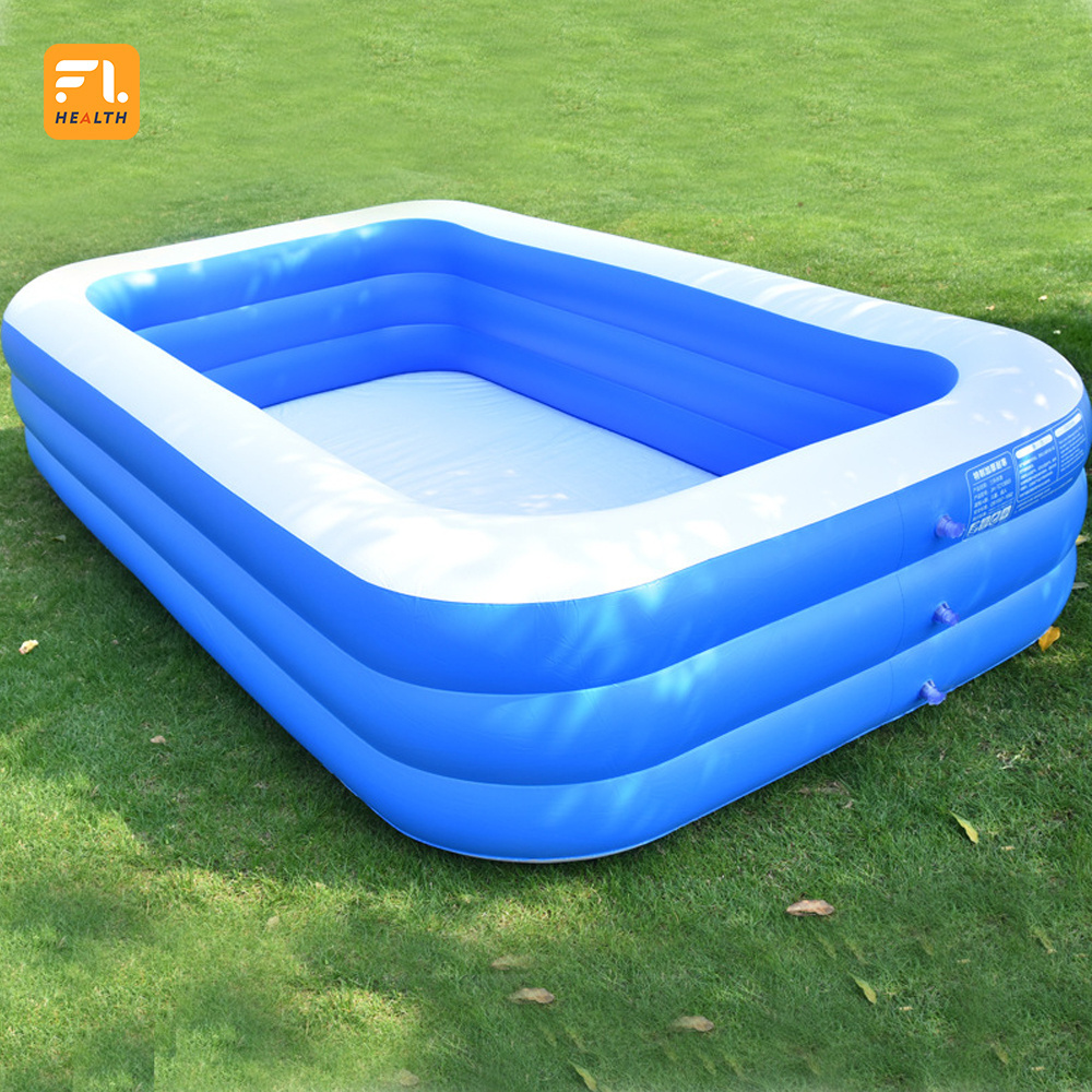 New Family Large Size Paddling Inflatable PVC Swimming Pool Outdoor Automatic Inflatable Tanning Tub Rectangular SPA Water Pool