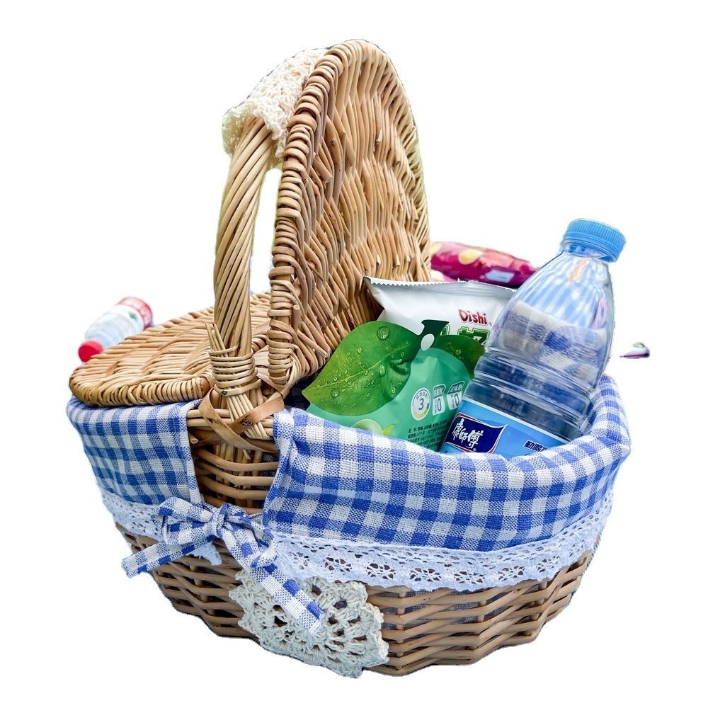 FULI Wholesale cheap large wicker picnic basket with lid for sale