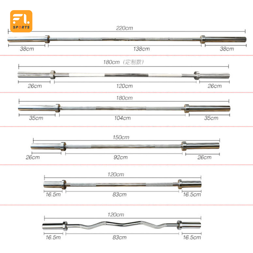 2023 Wholesale Price Hot Sale High Quality China Barbell Supplier Gym Alloy Steel Chrome Plated Weight Lifting Barbell Bar 220cm