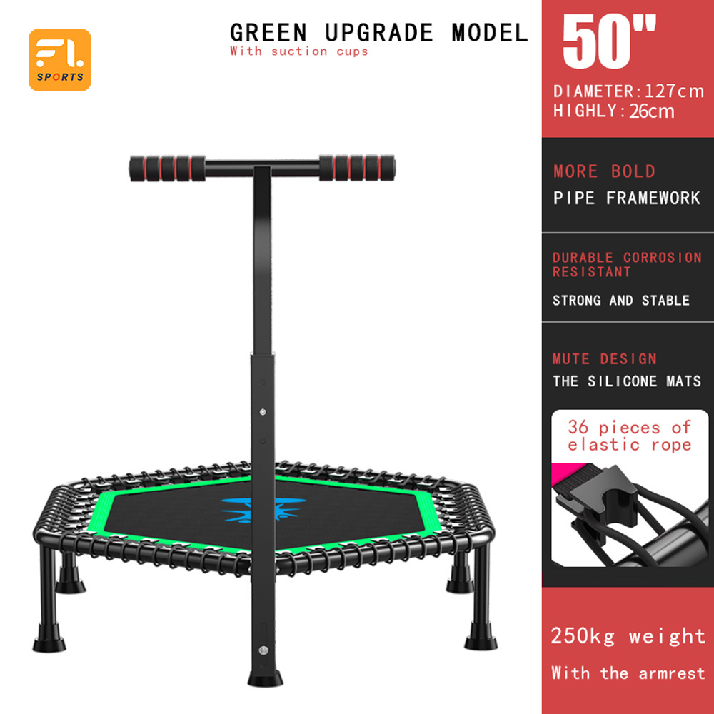 Sport Hexagon Trampoline Adjustable Jump Trampoline Indoor Outdoor Fitness  Trampoline Park With Spring