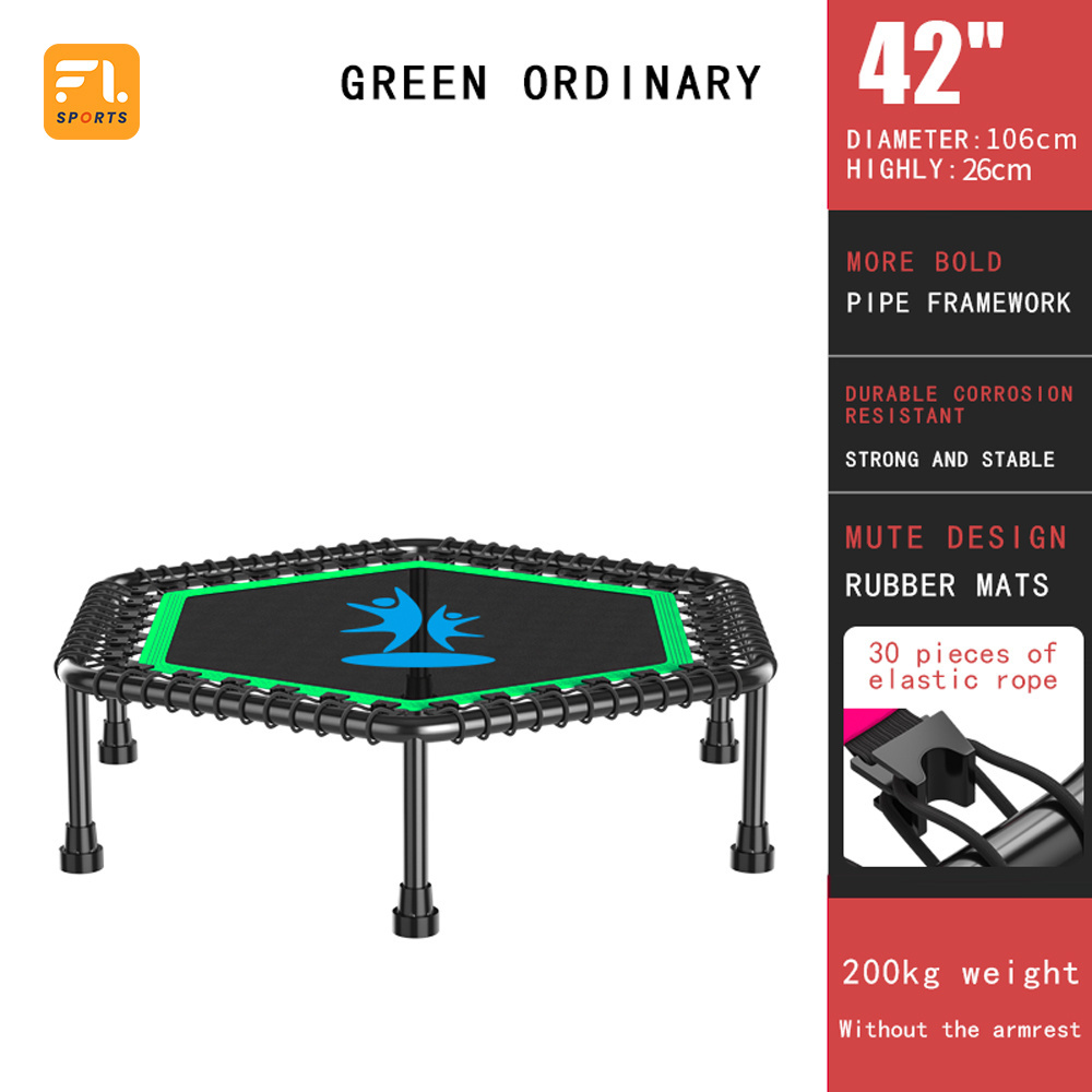 Sport Hexagon Trampoline Adjustable Jump Trampoline Indoor Outdoor Fitness  Trampoline Park With Spring