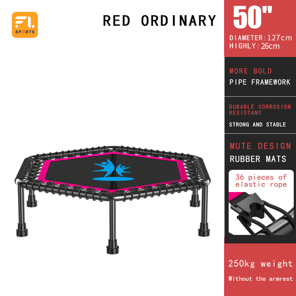 Sport Hexagon Trampoline Adjustable Jump Trampoline Indoor Outdoor Fitness  Trampoline Park With Spring