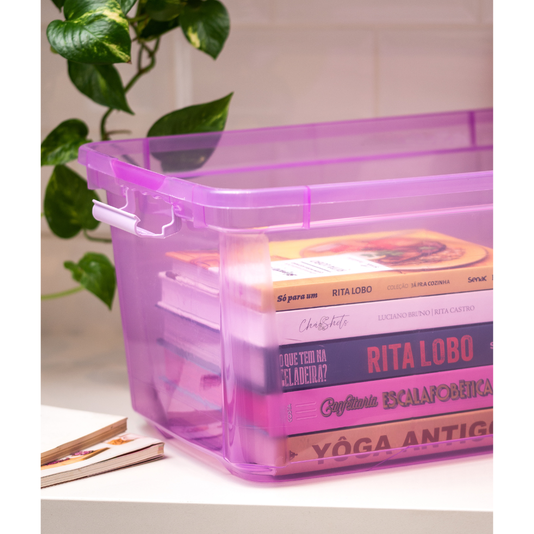 Organizer Storage Box Plastic with Lids 27l/50l Capacity Transparent BPA Free PP Plastic Plasvale