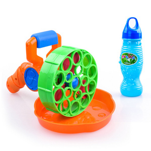 Outdoor toys playing 2 IN 1 Bubble Blower and Handheld Fan Battery Operated  Bubble toys gun for kids