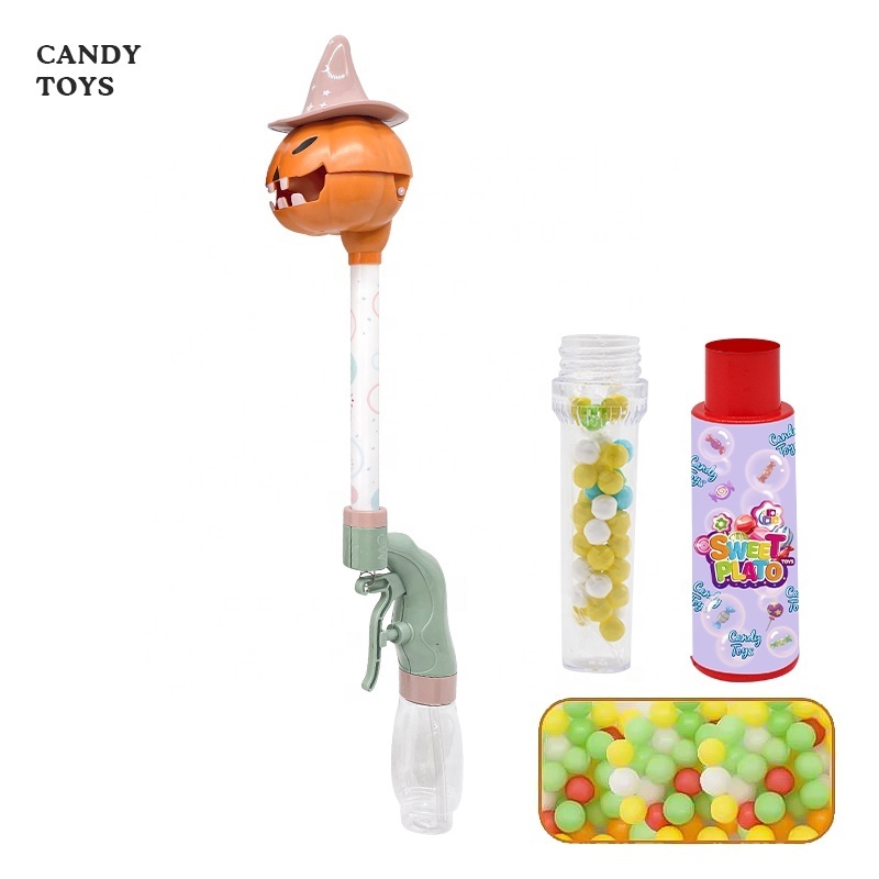 Summer Outdoor Games Halloween Water Gun Candy Toys Container With Sweet Hard Candies