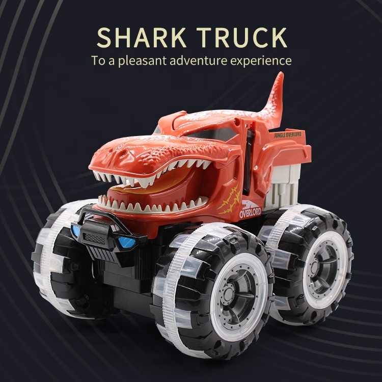 colorful wheel Inertial Toy Powered Car dinosaur Car Children'S Toy Friction Toy Vehicles cartoon car with light and