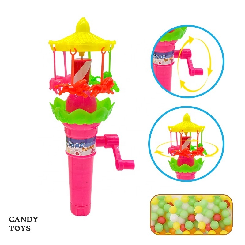 Classical light up merry-go-round game toys candy filling promotional item for kids