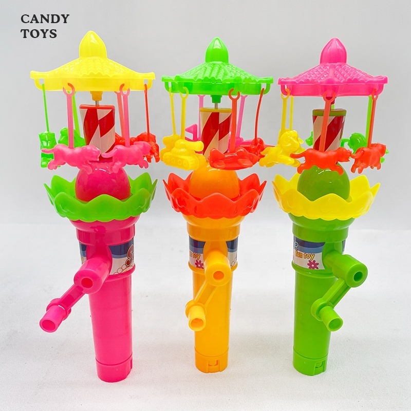 Classical light up merry-go-round game toys candy filling promotional item for kids