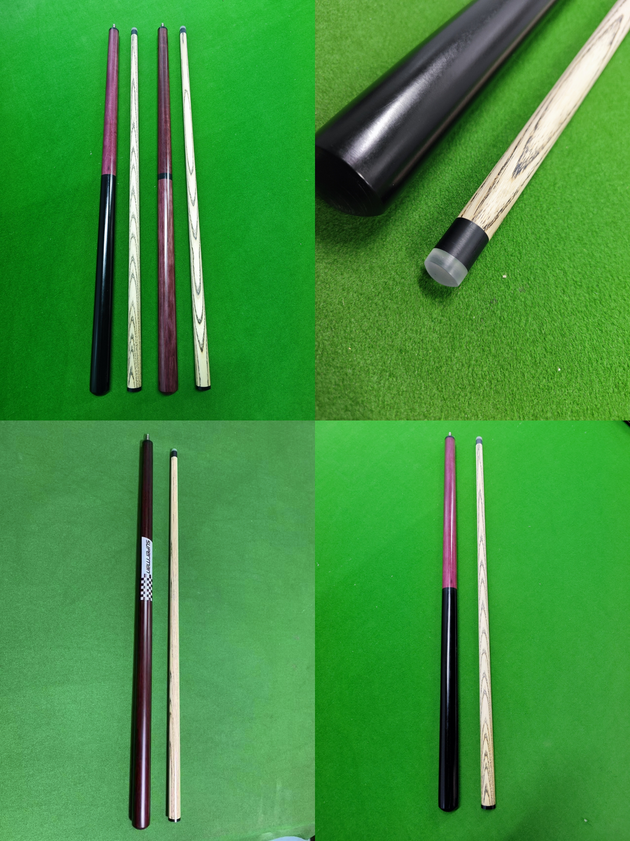 High Quality Maple Wood Punch Jump Cue Break Cue with 13.5mm Crystal Cue Tip for Sale