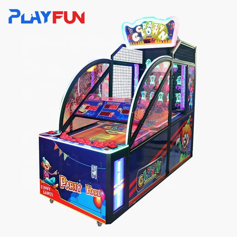 Crazy clown redemption game ticket redemption game throw ball arcade game machine