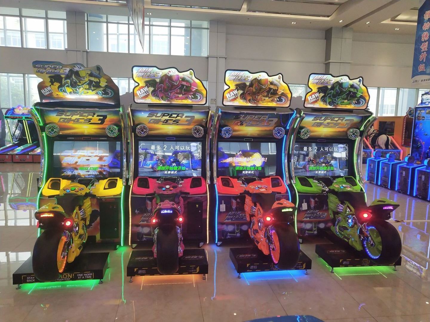 Playfun Amusement Zone Coin Operated Moto Super Bike 3 Video Motorcycle Racing Simulator Arcade Game Machine