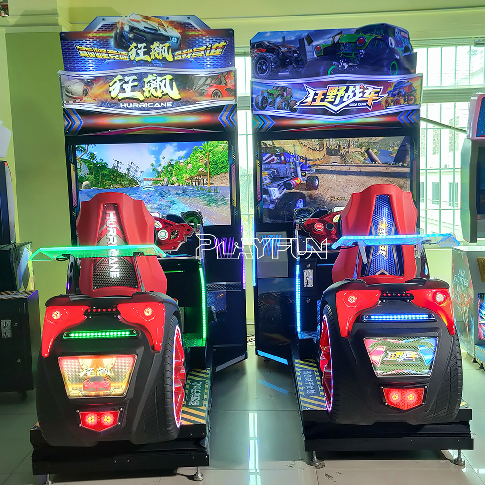 PlayFun Indoor Coin Operation Simulation Driving Car Motion Dirty Drive H2 over Driver Racing Car Arcade Game Machine