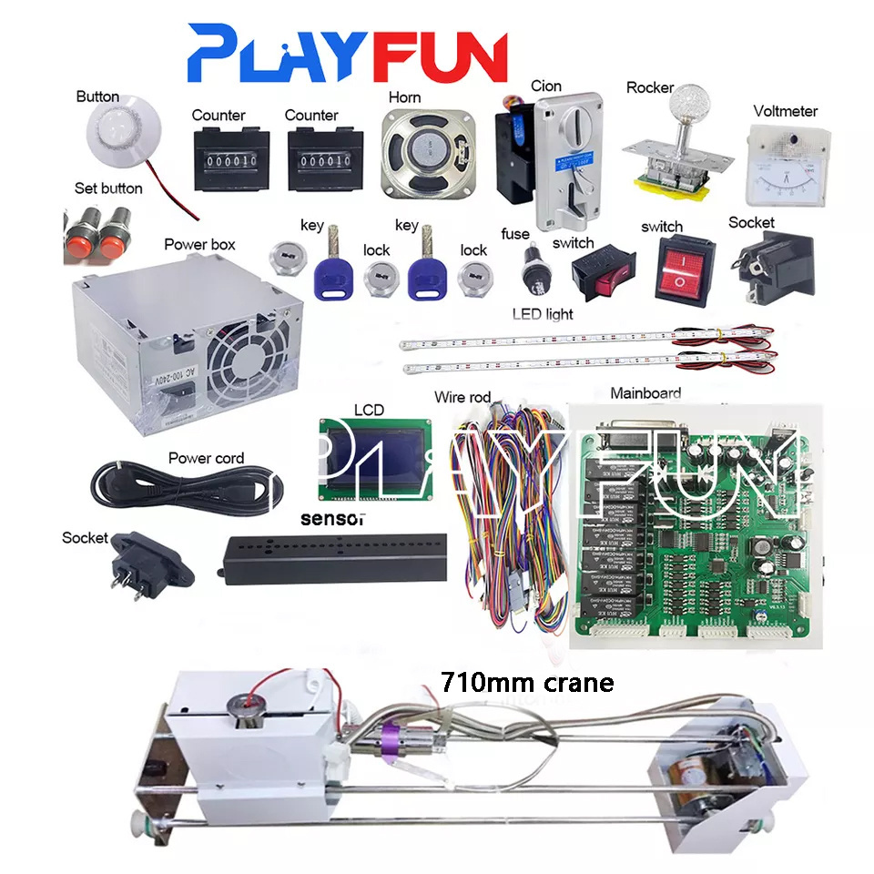 DIY arcade crane machine kit parts Gantry claw machine plush dolls crane vending machine 710 gantry claw full kits