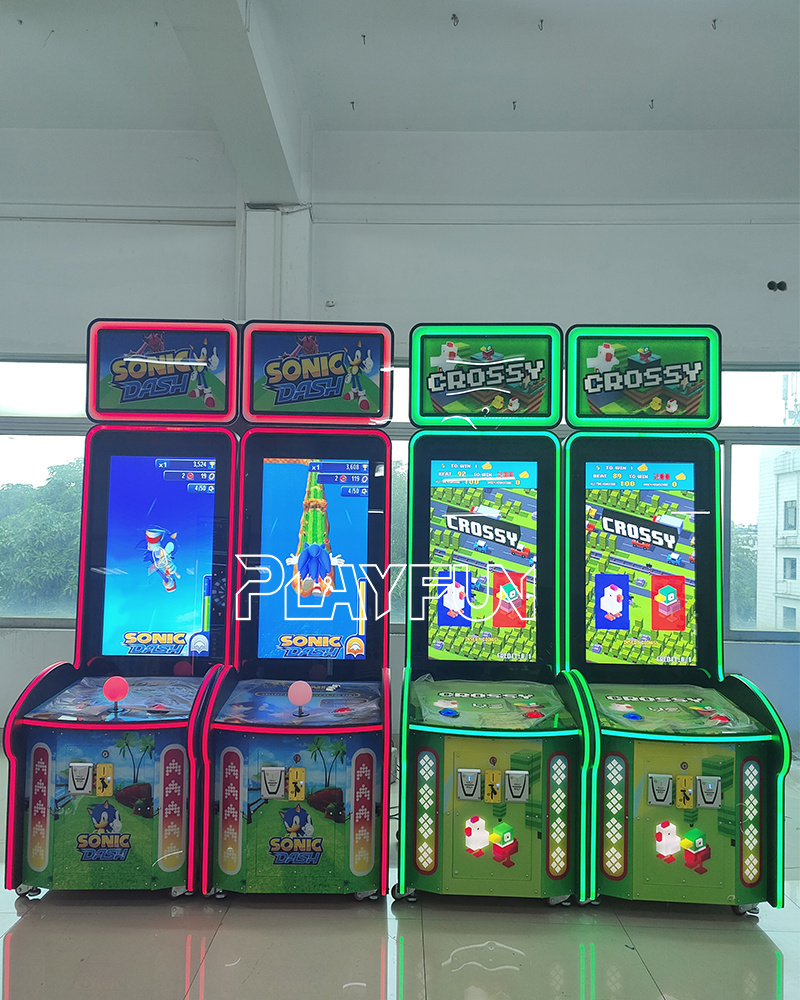 PlayFun Indoor amusement park video ticket redemption lottery  prize Crossy Road Flappy Bird Lucky Fish Quick Drop games machine