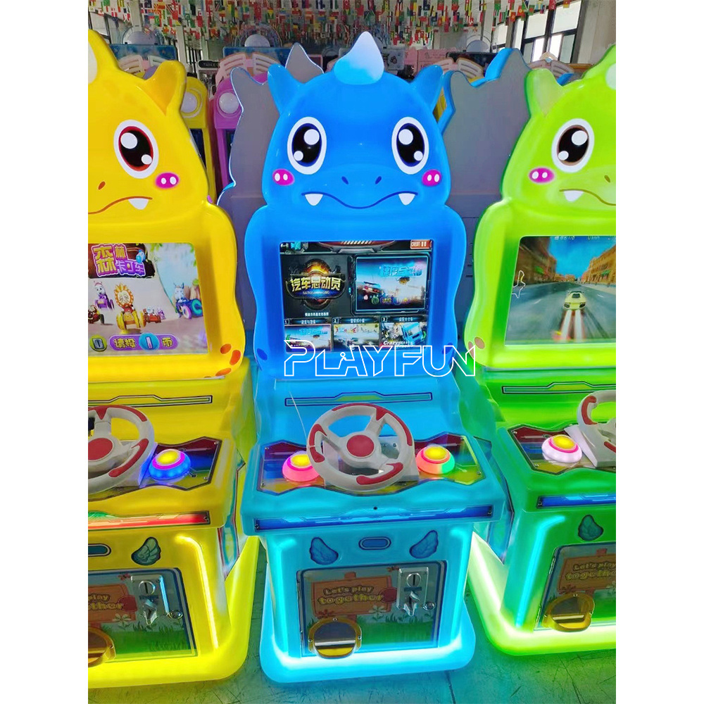 Playfun Factory Direct Sales Kids Coin Operated Multifunctional Car Racing Gun Shooting Game Mini Kids Video Game Machine