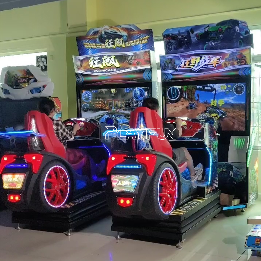 PlayFun Indoor Coin Operation Simulation Driving Car Motion Dirty Drive H2 over Driver Racing Car Arcade Game Machine