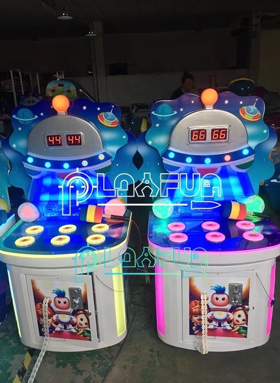 PlayFun Indoor Whack-a-Mole Space Frog Jump Park Hammer Hitting Arcade Machine Kids Game Machine